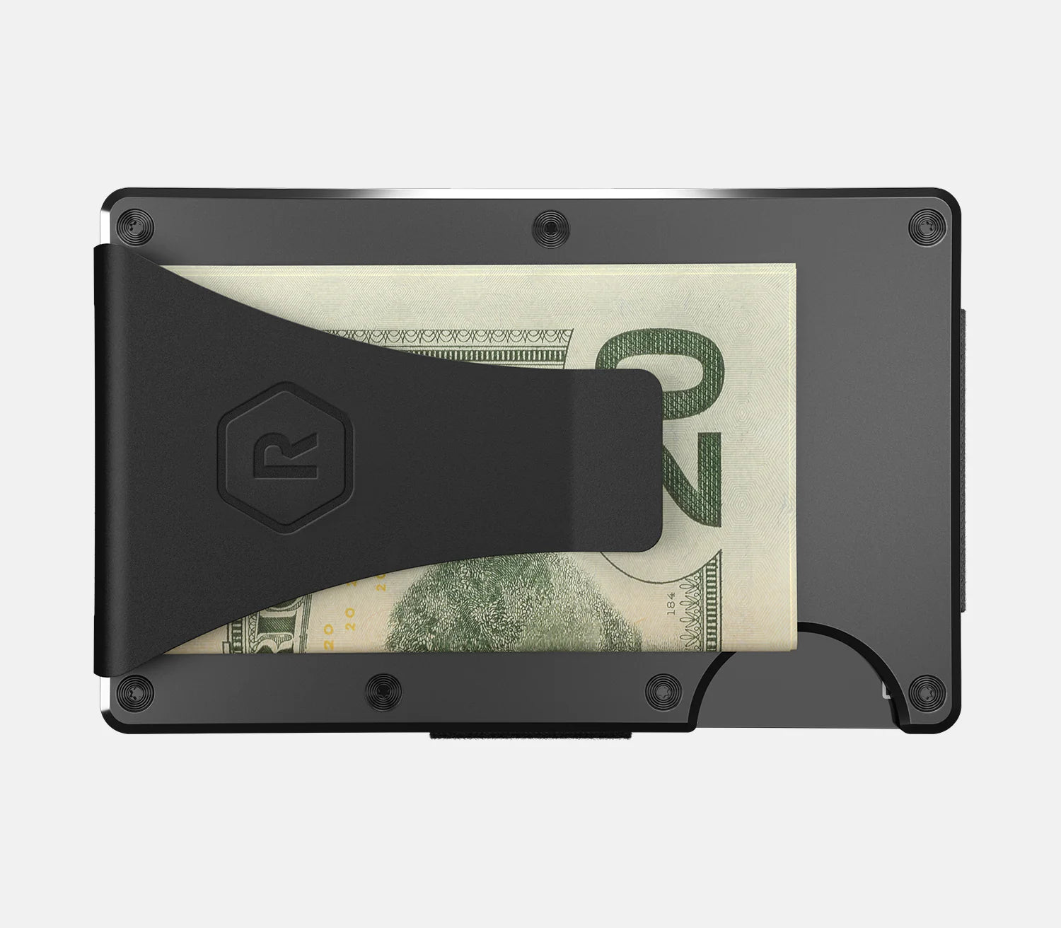 Ridge RFID Wallet - Gunmetal Aluminum - Clip