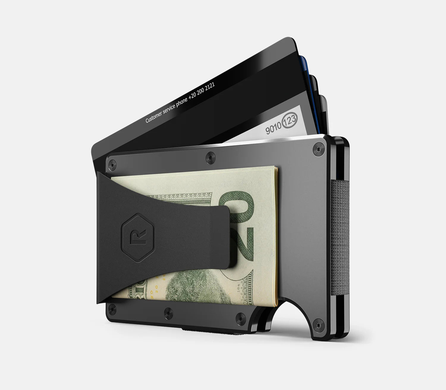 Ridge RFID Wallet - Gunmetal Aluminum - Clip