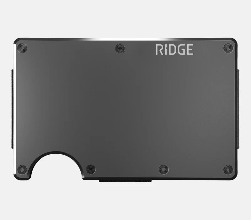 Ridge RFID Wallet - Gunmetal Aluminum - Clip