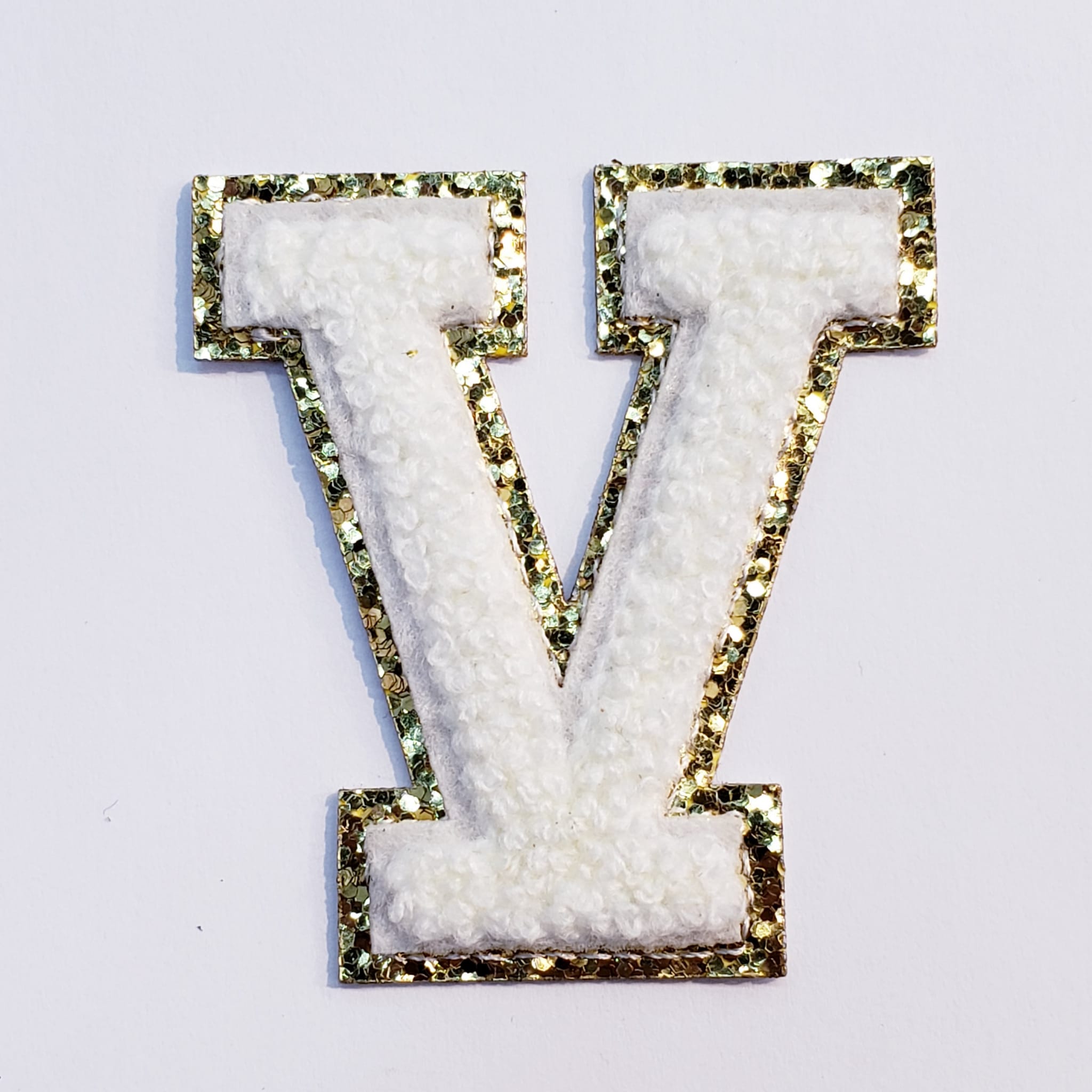 Varsity Letter Patch V - White – Irv's Luggage