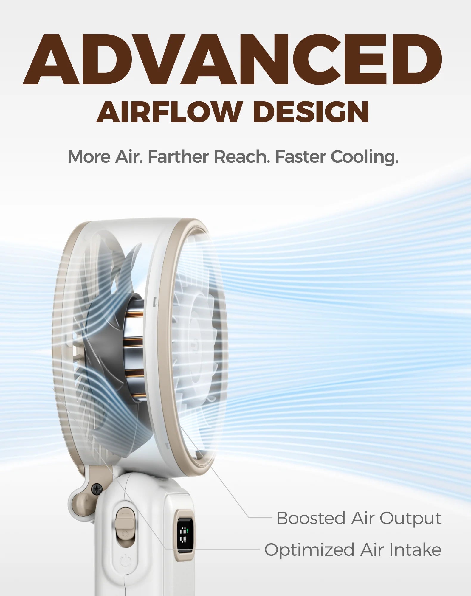 DiveBlues Turbo Wind Handheld Fan, Blow Dryer Power - White