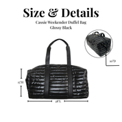 Lemonbella Puffer Weekender Duffle Travel Bag Black 
