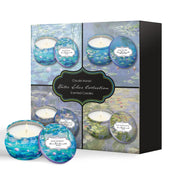 RainCaper Monet Water Lilies Scented Candle Collection Set of 4 Tins