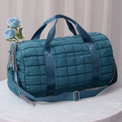 MiMi Quilted Puffer Weekender/Duffel Bag: Teal