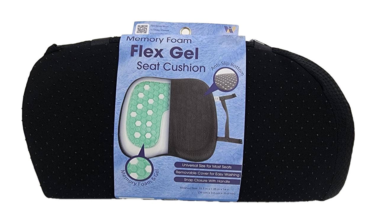 Wolf Essentials Flex Gel Memory Foam Seat Cushion - Black