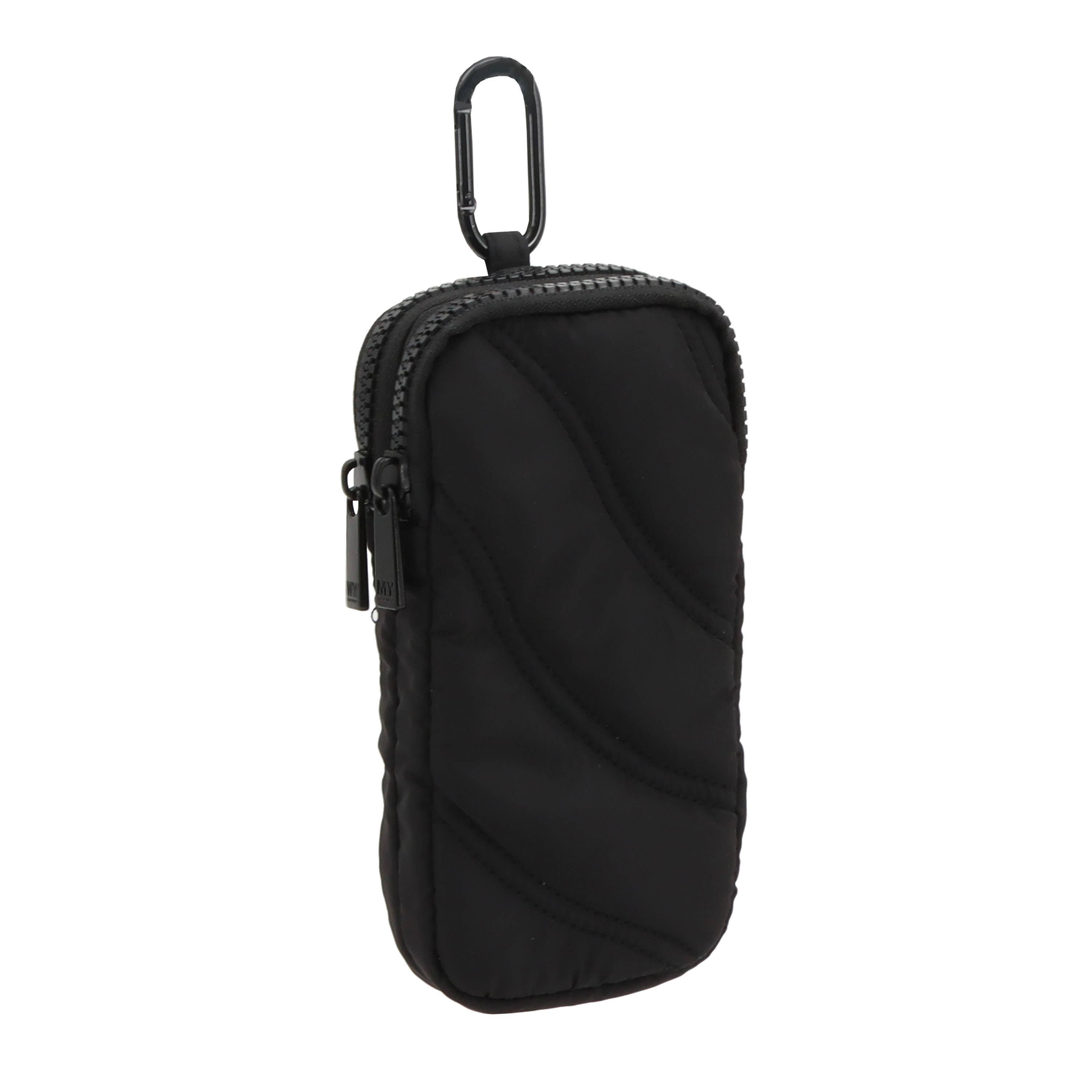 MYTAGALONGS Puffer Double Eyeglass Case w/Caribiner - Black