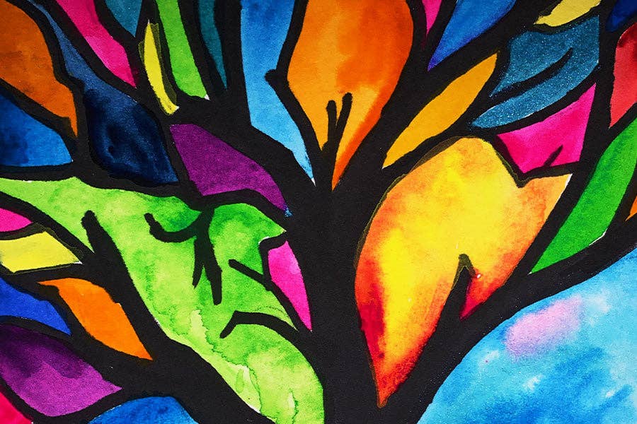 Micro Puzzles Stained Glass Tree