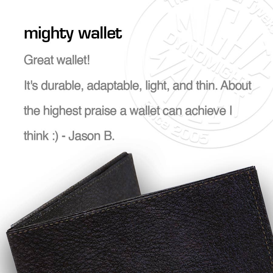 Mighty Wallet Black (faux) Leather Mighty Wallet