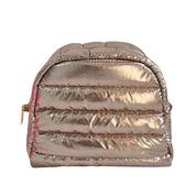 Lemonbella Cosmetic Puffer Makeup Travel Bag Metallic Gold