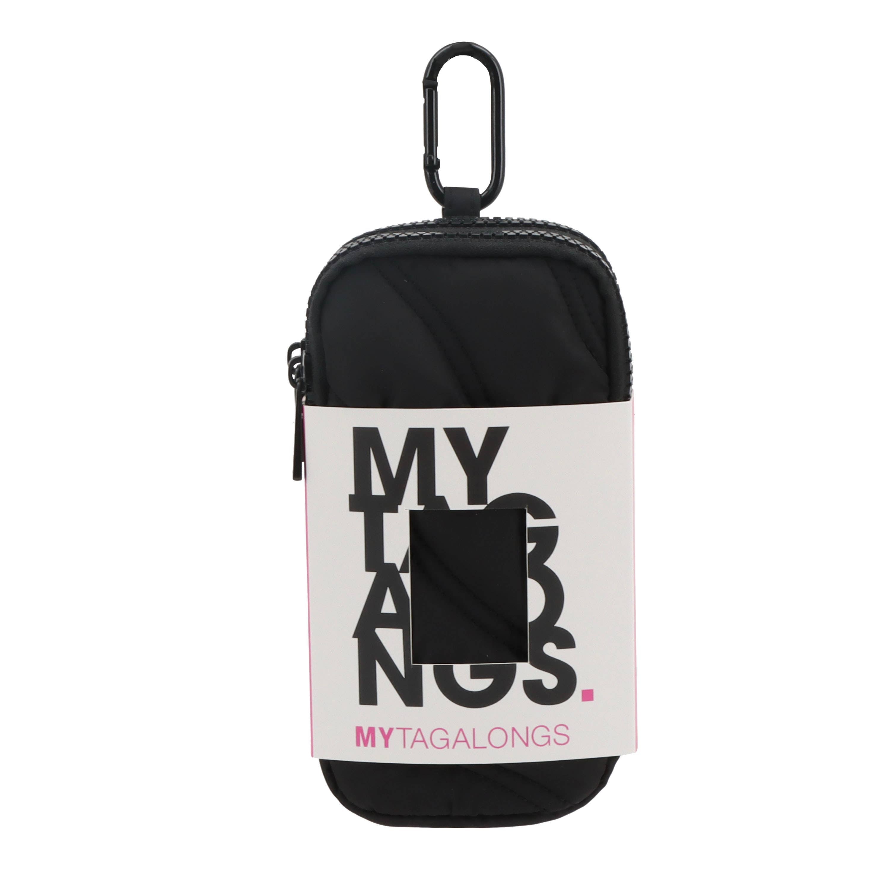 MYTAGALONGS Puffer Double Eyeglass Case w/Caribiner - Black