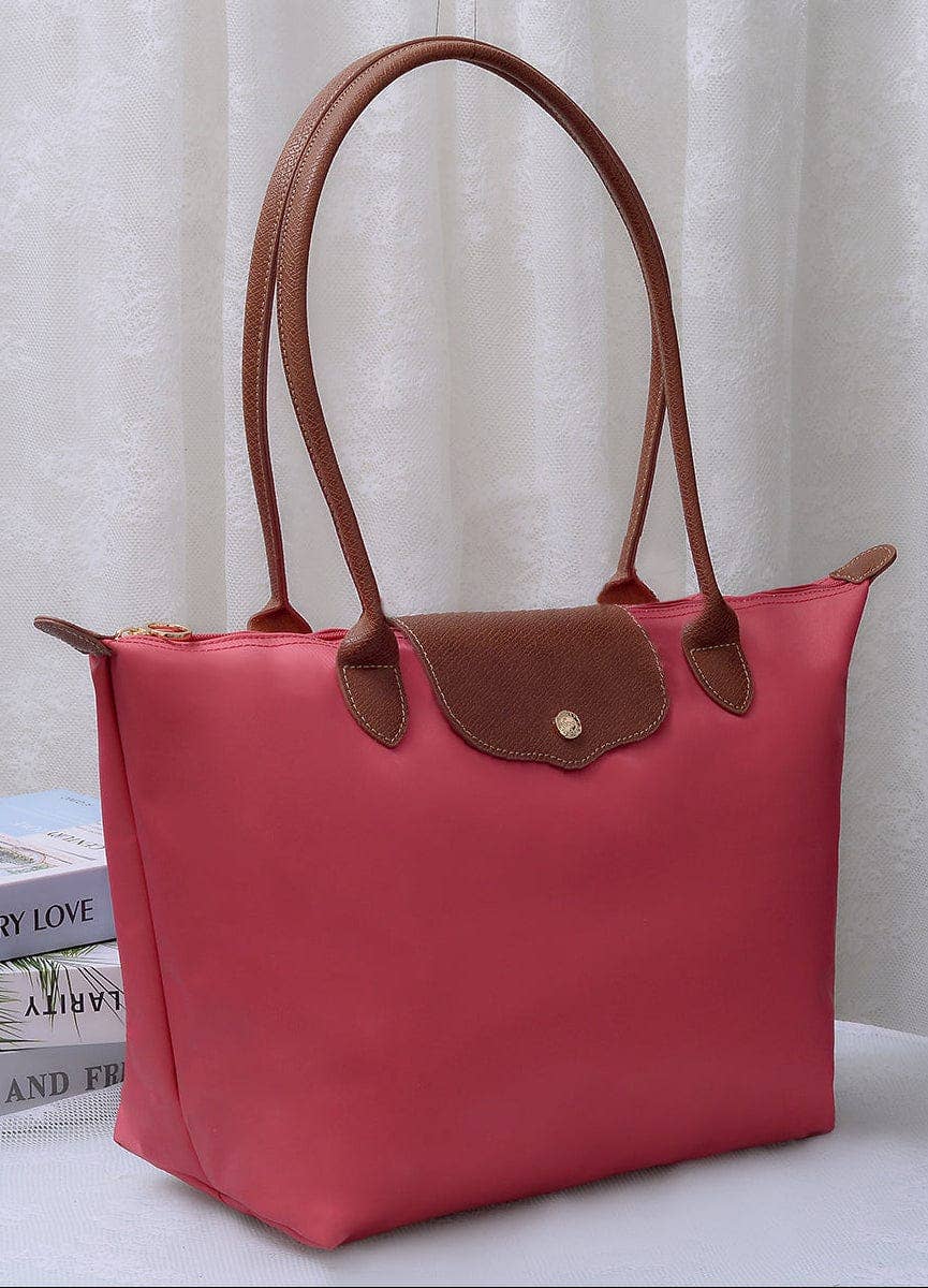 Mimi Dorian 20" Nylon Tote Bag: Taupe