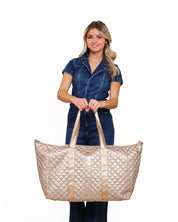 Lemonbella Diamond Weekender Duffle Travel Bag Champagne Gold
