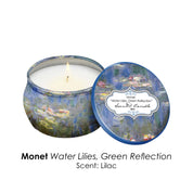 RainCaper Monet Water Lilies Scented Candle Collection Set of 4 Tins