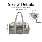 Lemonbella Puffer Weekender Duffle Travel Bag Pebble Gray
