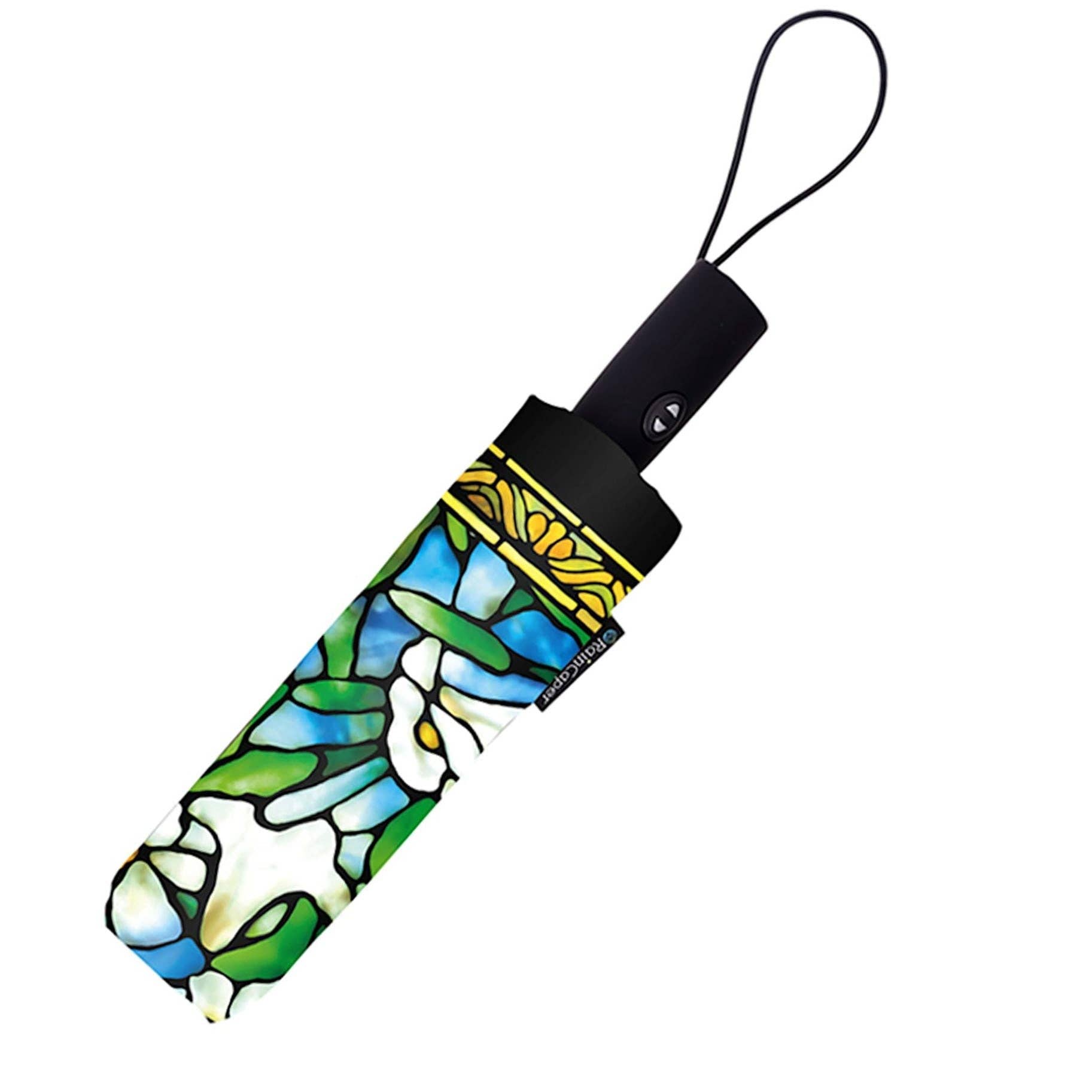 RainCaper Tiffany Field of Lilies Travel Umbrella – Compact, One-Touch Open & Close
