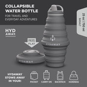 Hydaway Collapsible Water Bottle with Spout 25 OZ - Basalt