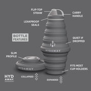Hydaway Collapsible Water Bottle with Spout 25 OZ - Agave