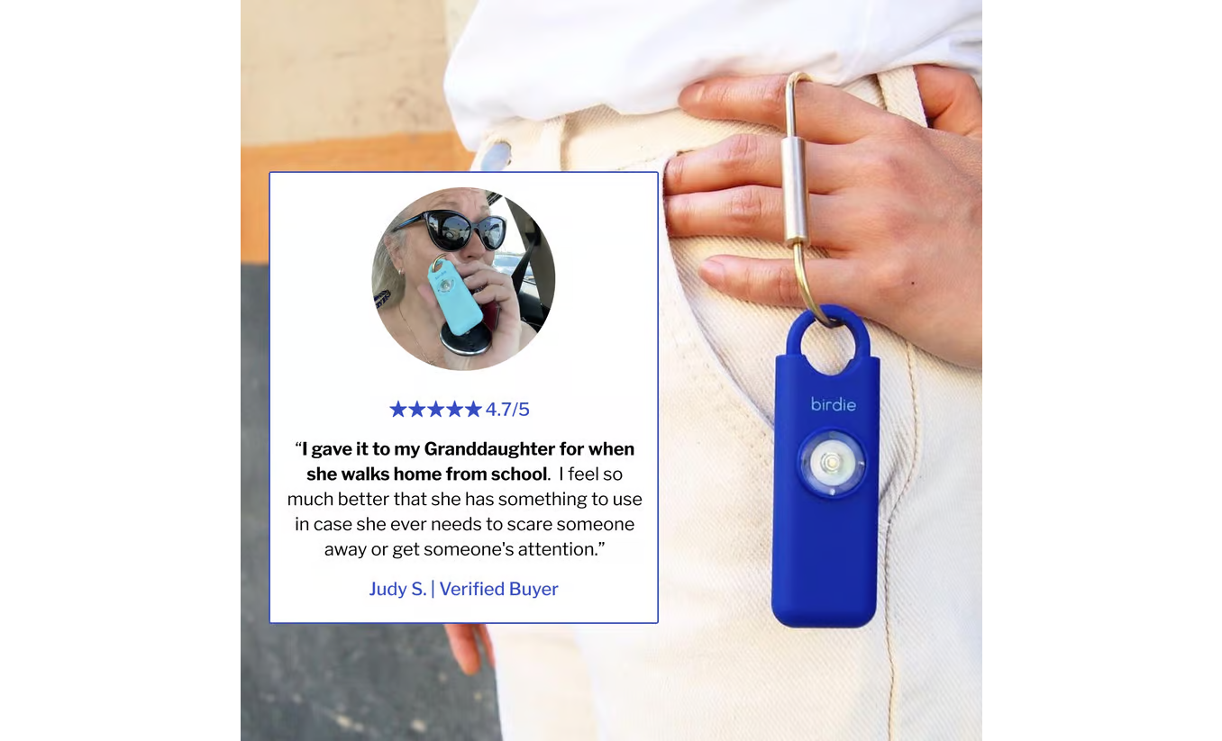 She's Birdie 3.0 Rechargeable Personal Safety Alarm - Metallic Blue