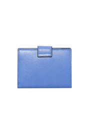 Patent of Heart Leather Rose Snap Wallet - Blue/Silver