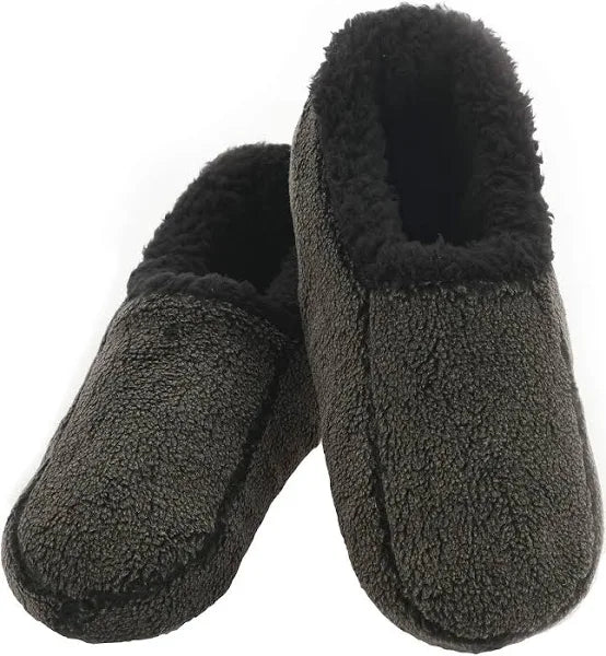 Snoozies Men's 2 Tone Travel Slippers XL Black
