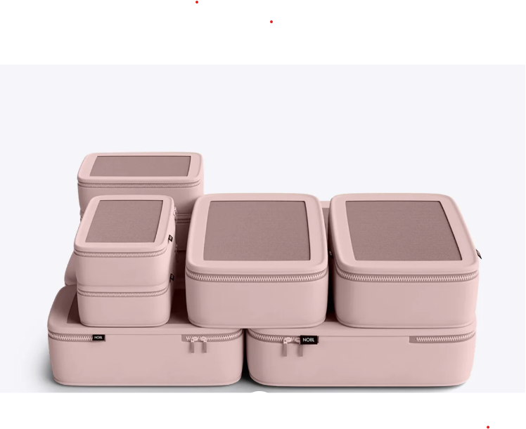NOBL Travel Compressible 6 Piece Packing Cube Set - Blush