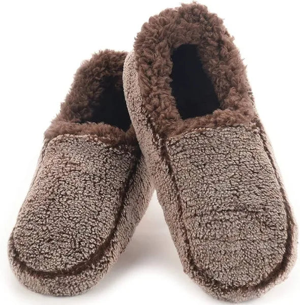 Snoozies Men's 2 Tone Travel Slippers M Brown