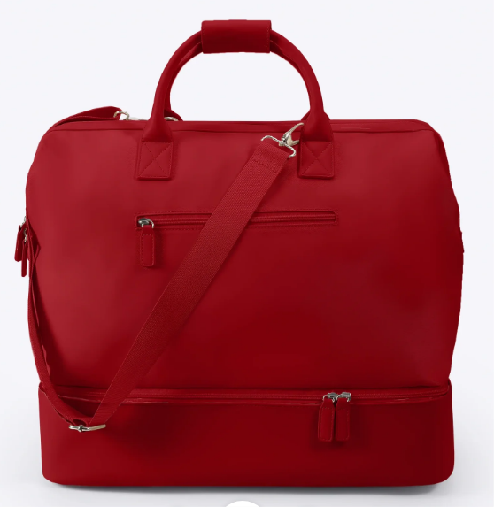 NOBL Travel Drop Bottom Cabin Weekender Bag - Red