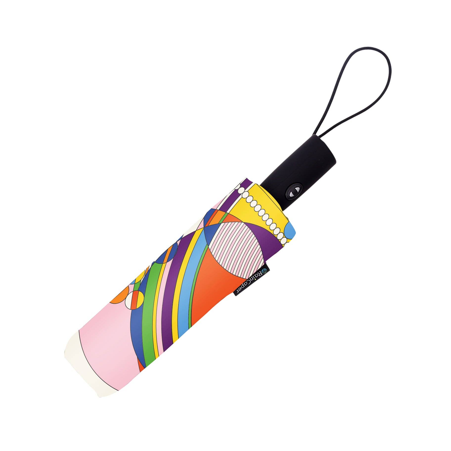 RainCaper Frank Lloyd Wright March Balloons Travel Umbrella – Compact, One-Touch Open & Close
