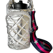 Mavi Bandz Water Bottle Bag Crossbody Hydro Puffer Tote - Silver