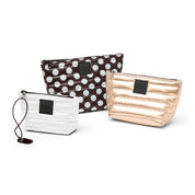 Think Royln Travel Trio Organizational Pouches Set of 3 - Polka Dot/Pearl/Ivory