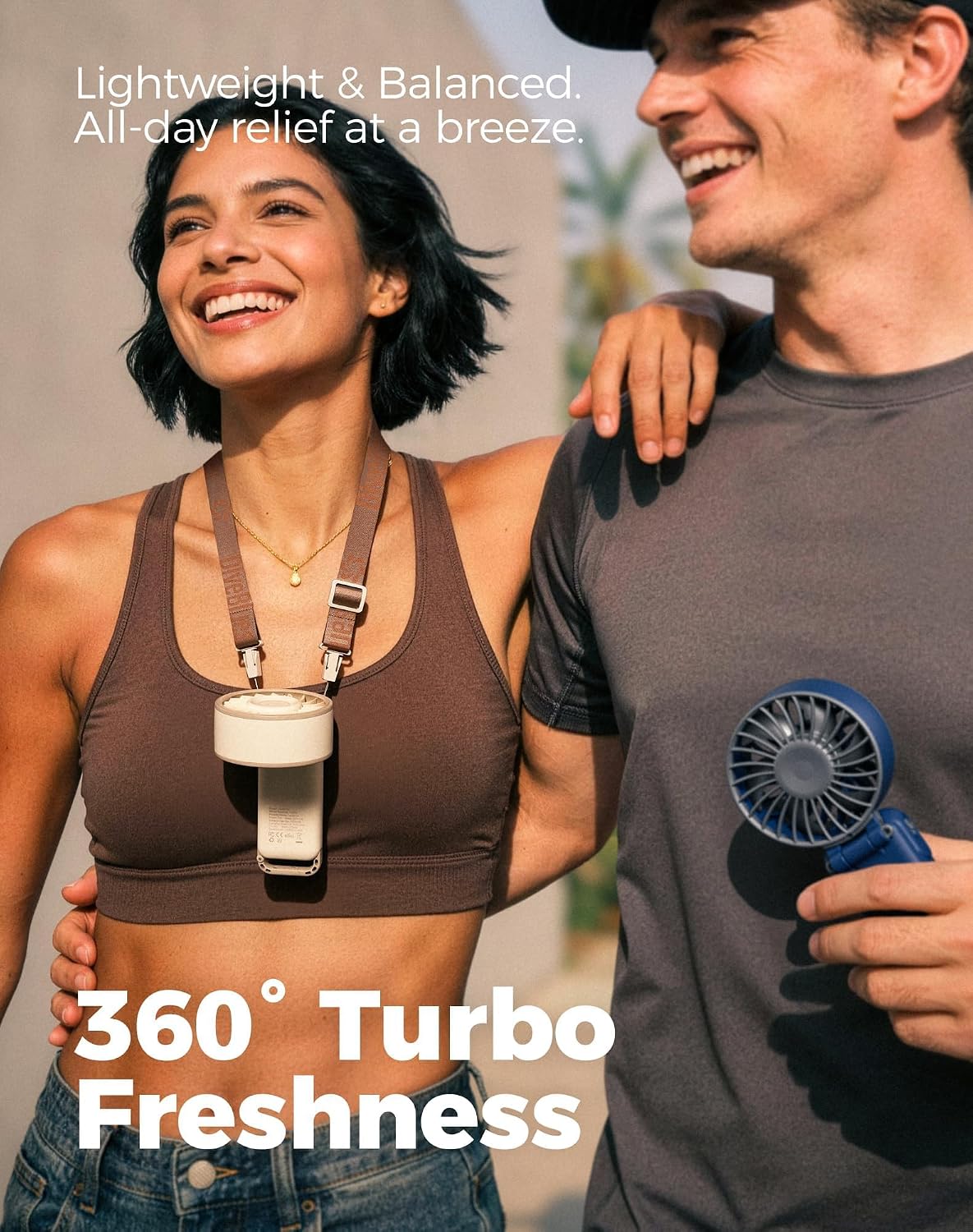 Ocoopa Turbo Wind Handheld Fan, Blow Dryer Level Power - Cream