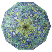 RainCaper Van Gogh Irises Travel Umbrella – Compact, One-Touch Open & Close