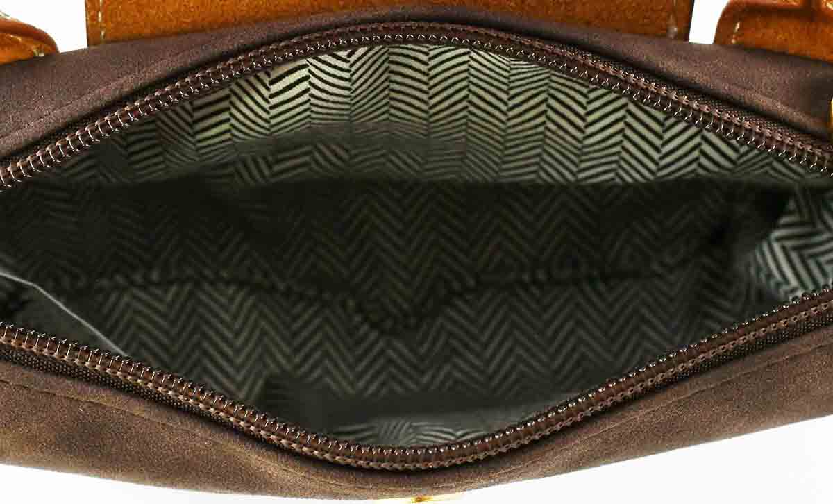 Mimi Faux Suede Mini Crossbody Bag: Coffee