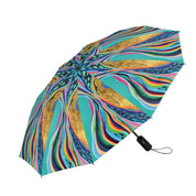 RainCaper EttaVee "Rainbow Riviera 1" Travel Umbrella – Compact, One-Touch Open & Close