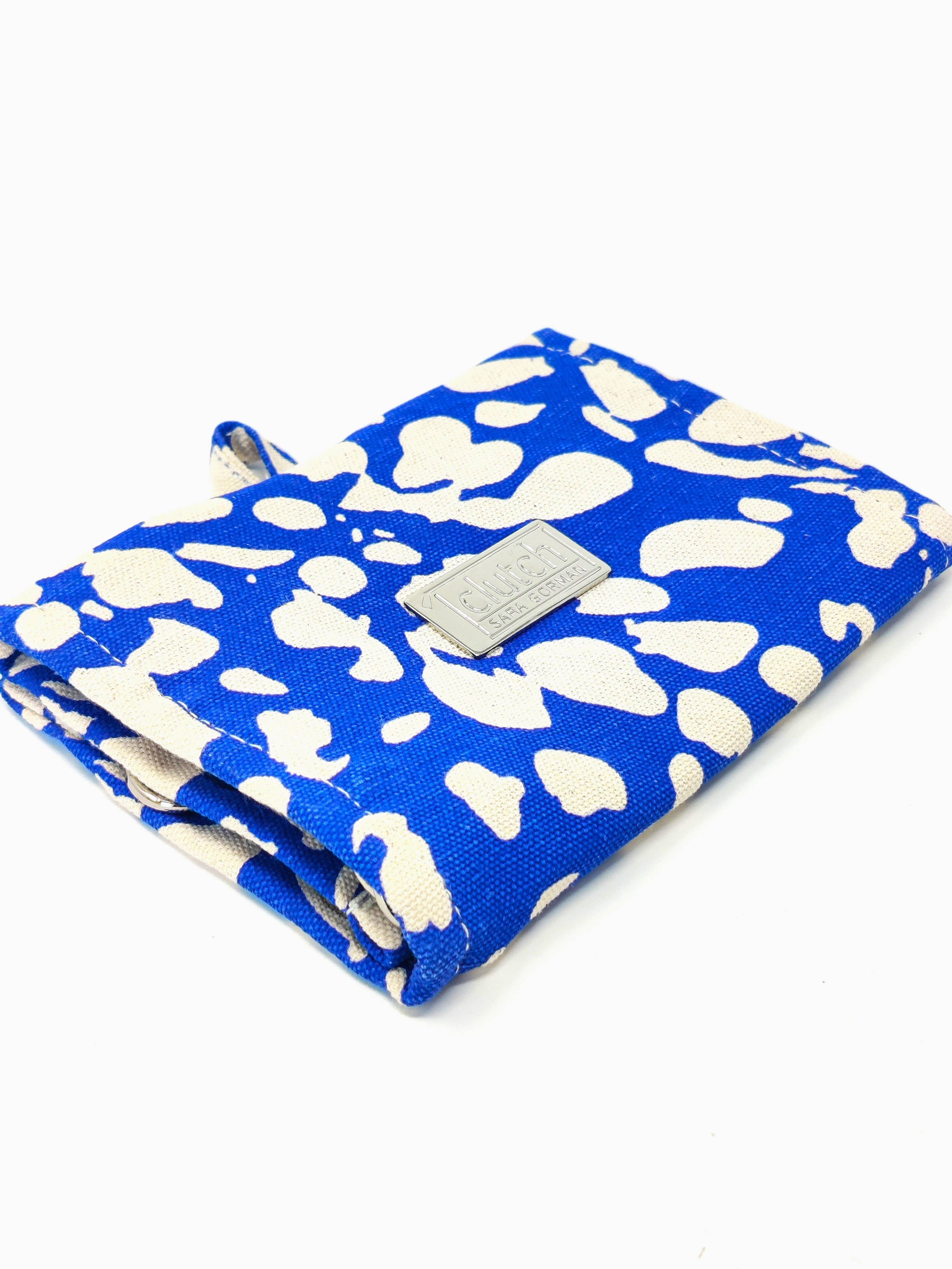 Clutch By Sara Gorman The Original Pillfold™ Weekly Pill Organizer: Oxford Cobalt Blue & Cream