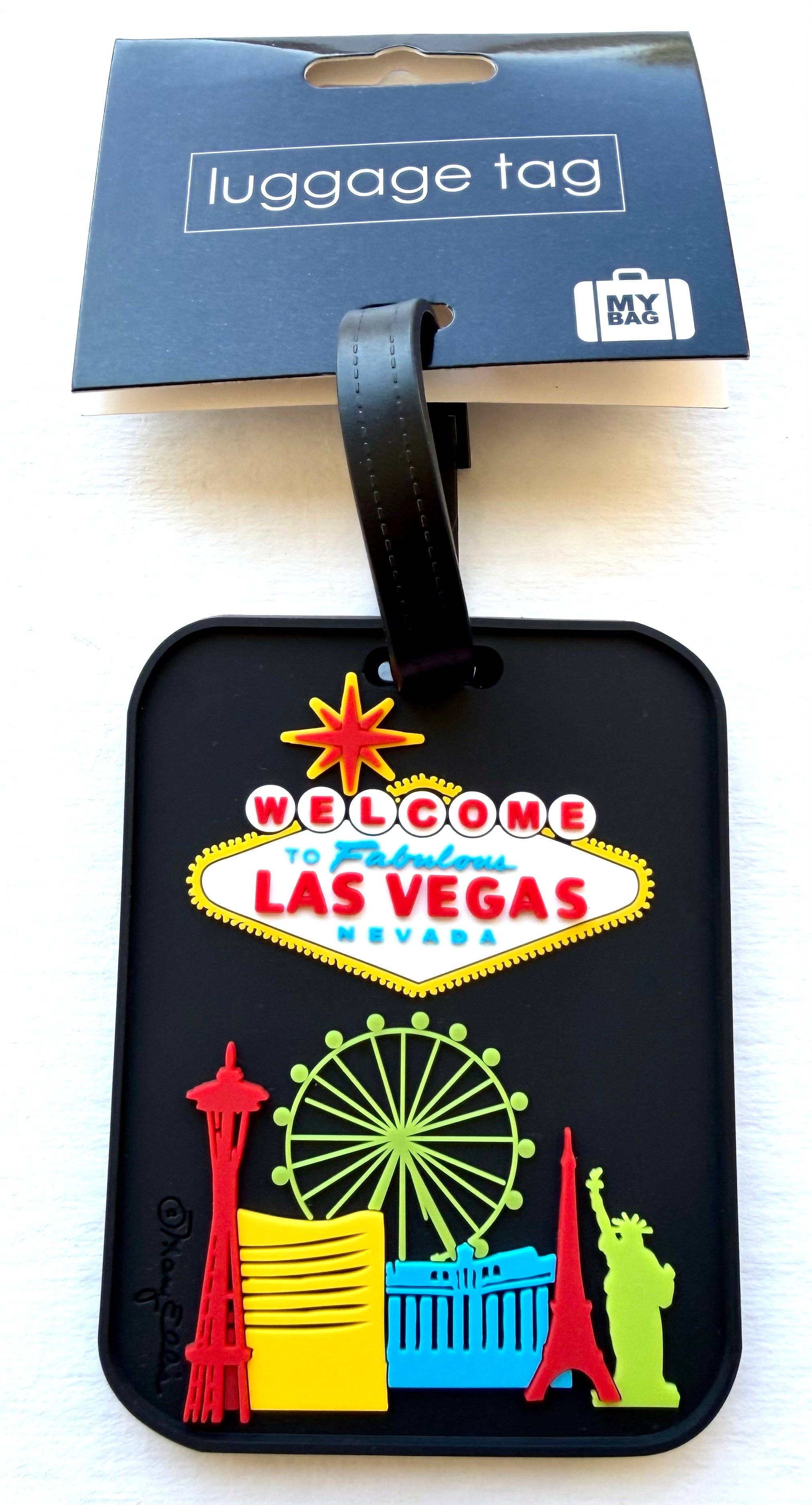 Mary Ellis Las Vegas Skyline 3-D Luggage Tag