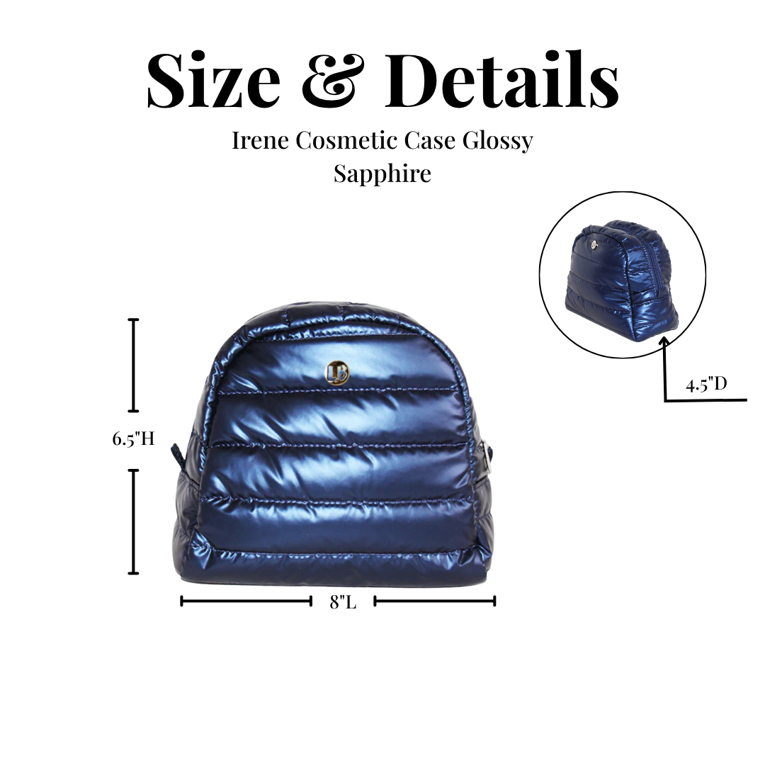 Lemonbella Cosmetic Puffer Makeup Travel Bag Sapphire Navy Blue
