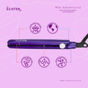 Glister Mini Adventurist Dual Voltage Flat Iron (with Travel Carrying Bag) - Purple