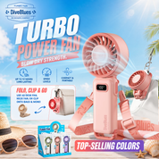 DiveBlues Turbo Wind Handheld Fan, Blow Dryer Power - Pink