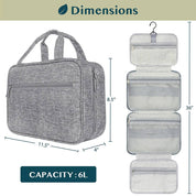 Pavilia Modern Hanging Toiletry Organizer Bag: Heather Gray