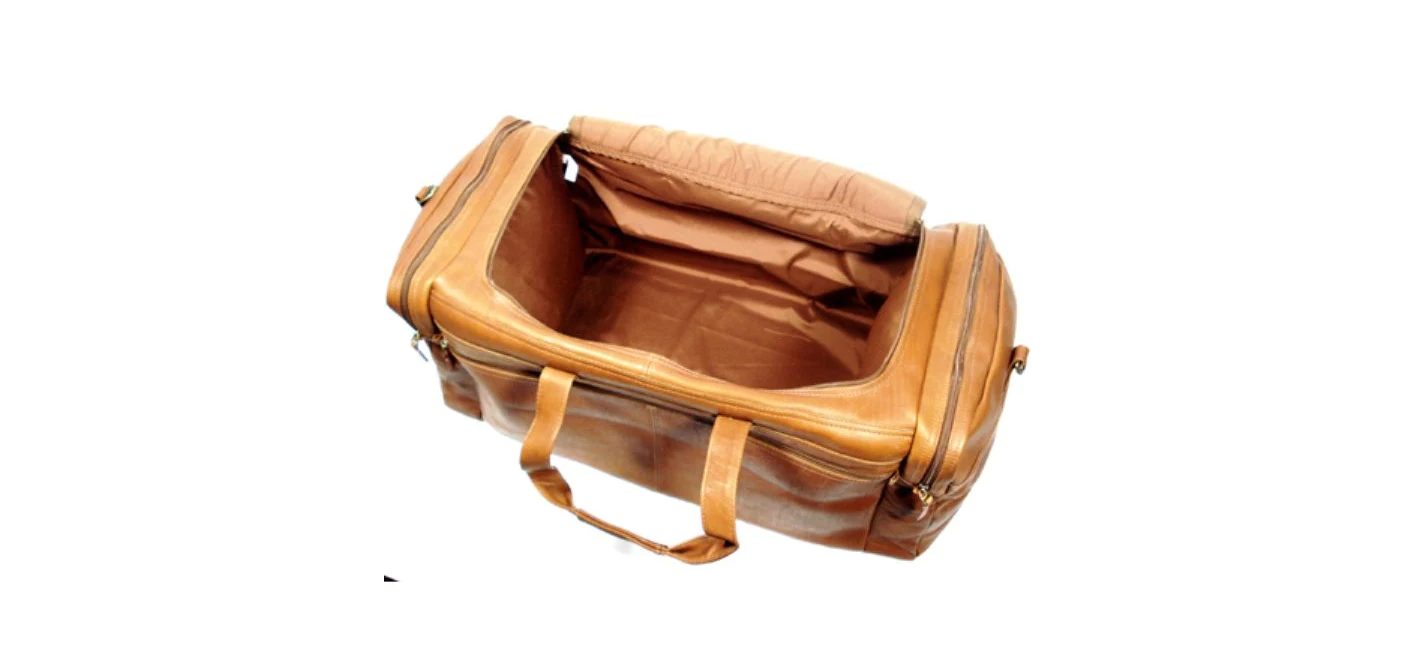 dorado leather backpacks Dorado Vaquetta Leather 21" Zippered Duffel Bag Brown