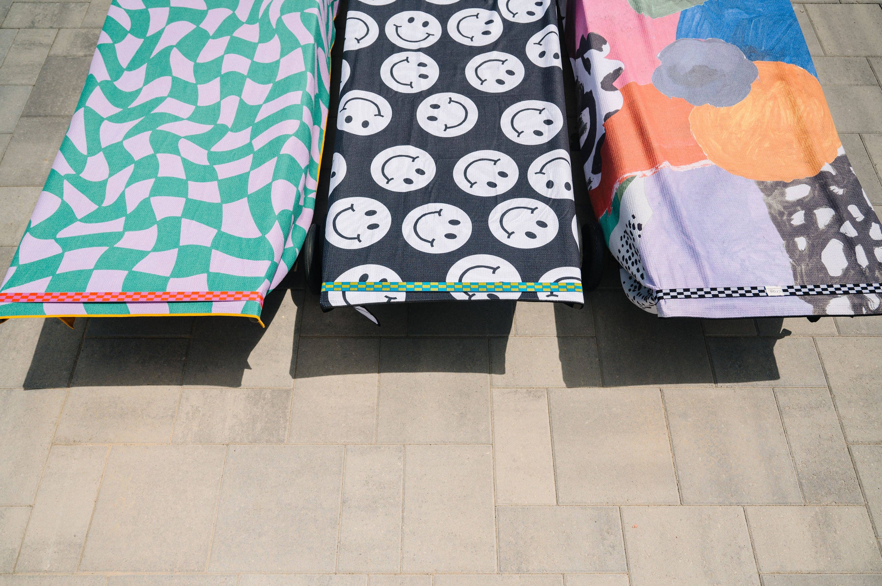 Lounge Chair Pool Towel Band: 3 Pack (Checkmate-Archie-Sadie)