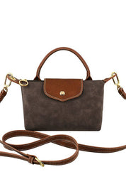 Mimi Faux Suede Mini Crossbody Bag: Coffee