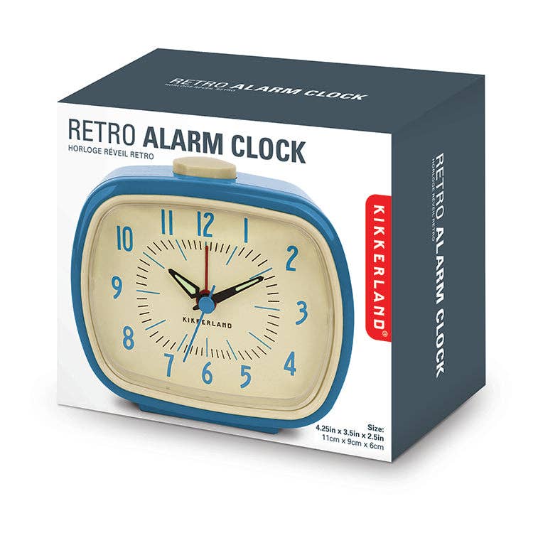 Kikkerland Retro Alarm Clock - Blue