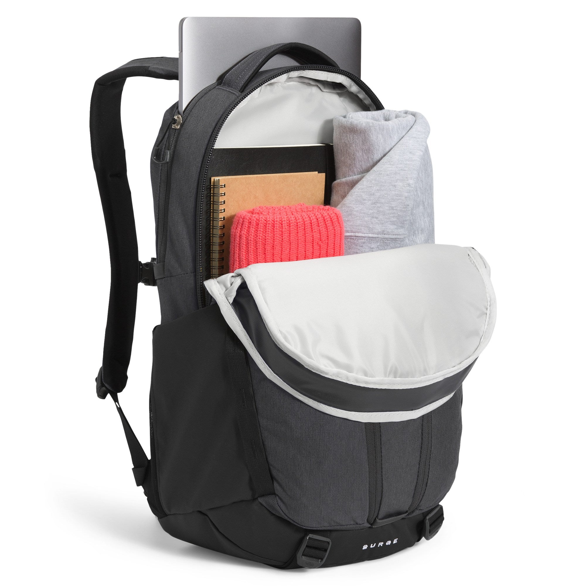 The North Face Surge Backpack -Asphalt Grey Light Heather/TNF Black-NPF