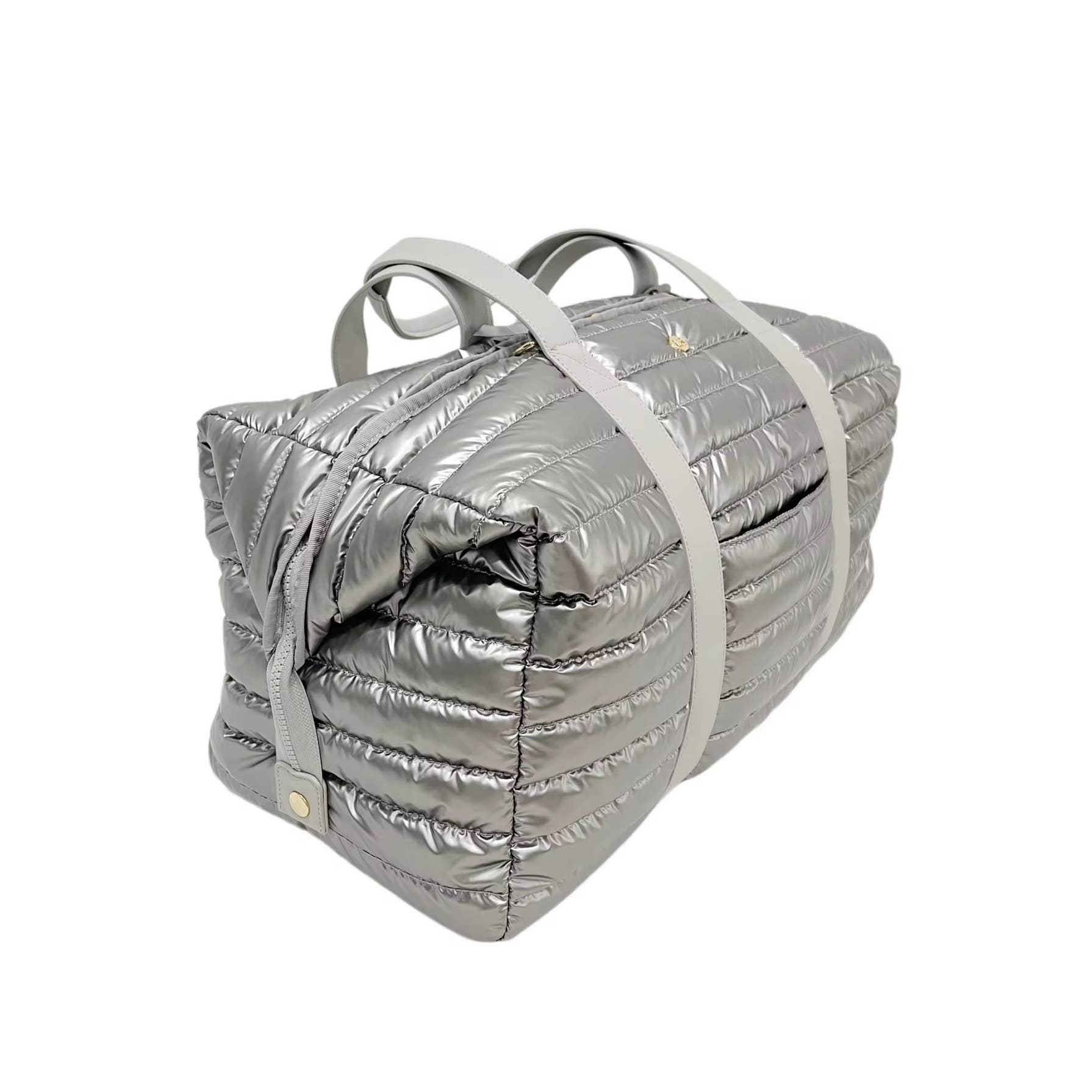 Lemonbella Puffer Weekender Duffle Travel Bag Pebble Gray