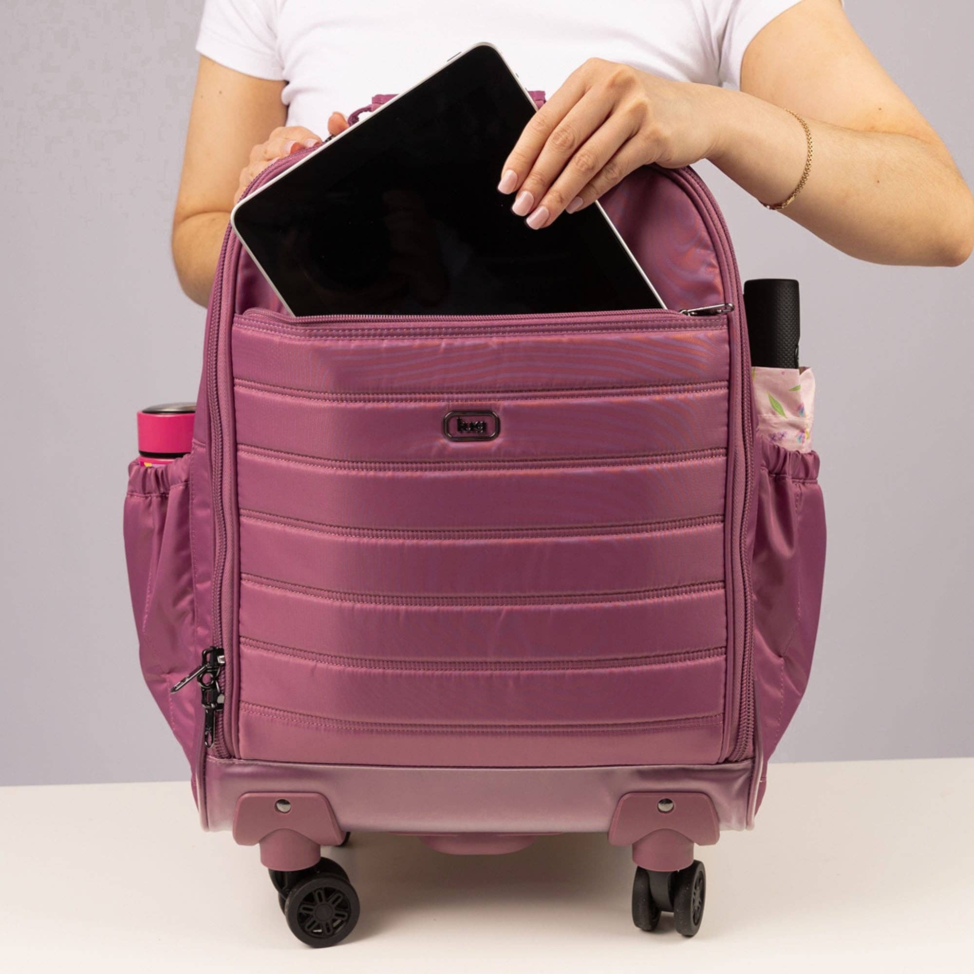 Lug Porter Wheelie Spinner Rolling Tote: MOONBERRY