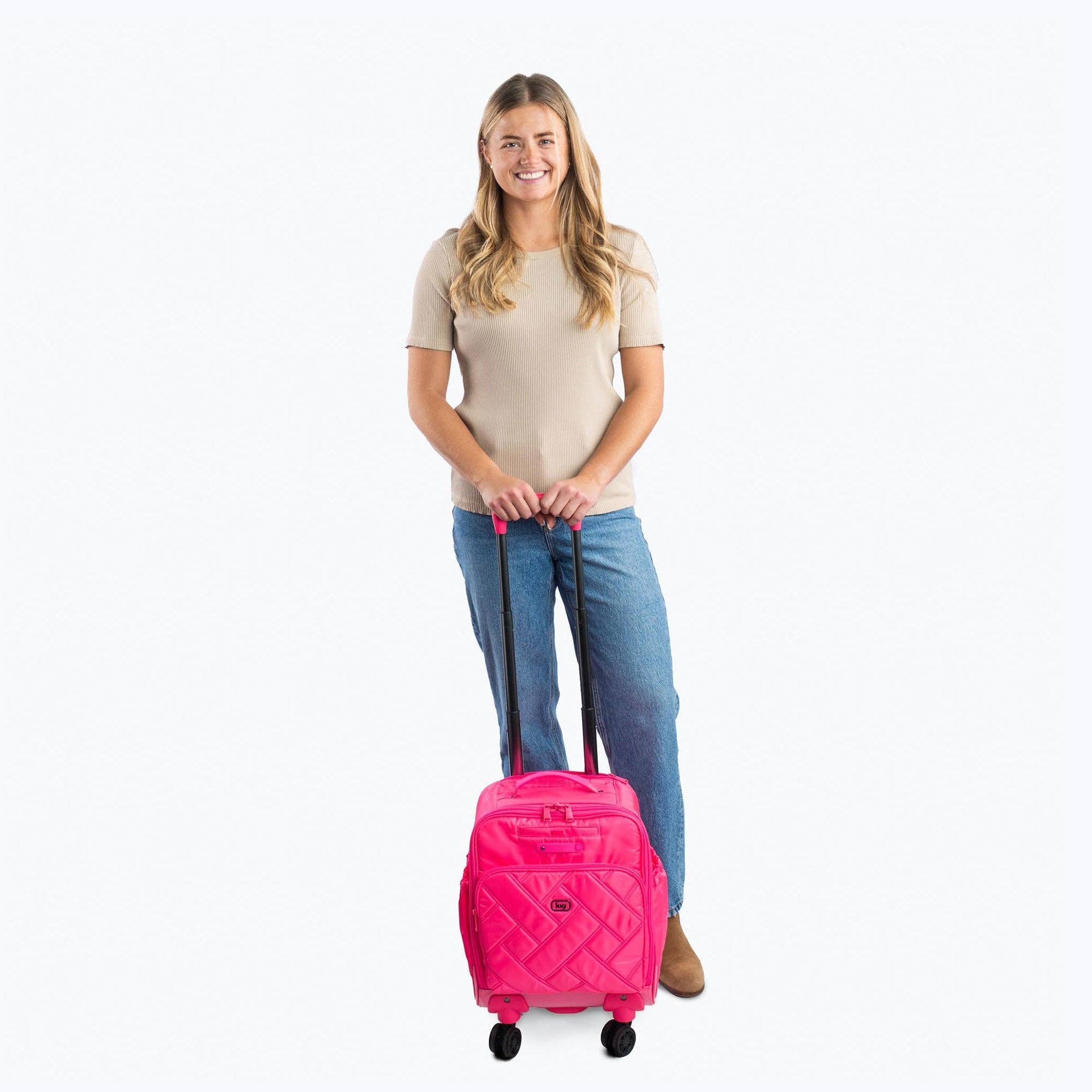 Lug Legacy Collection Ranger Wheelie Spinner Rolling Tote: MAGENTA