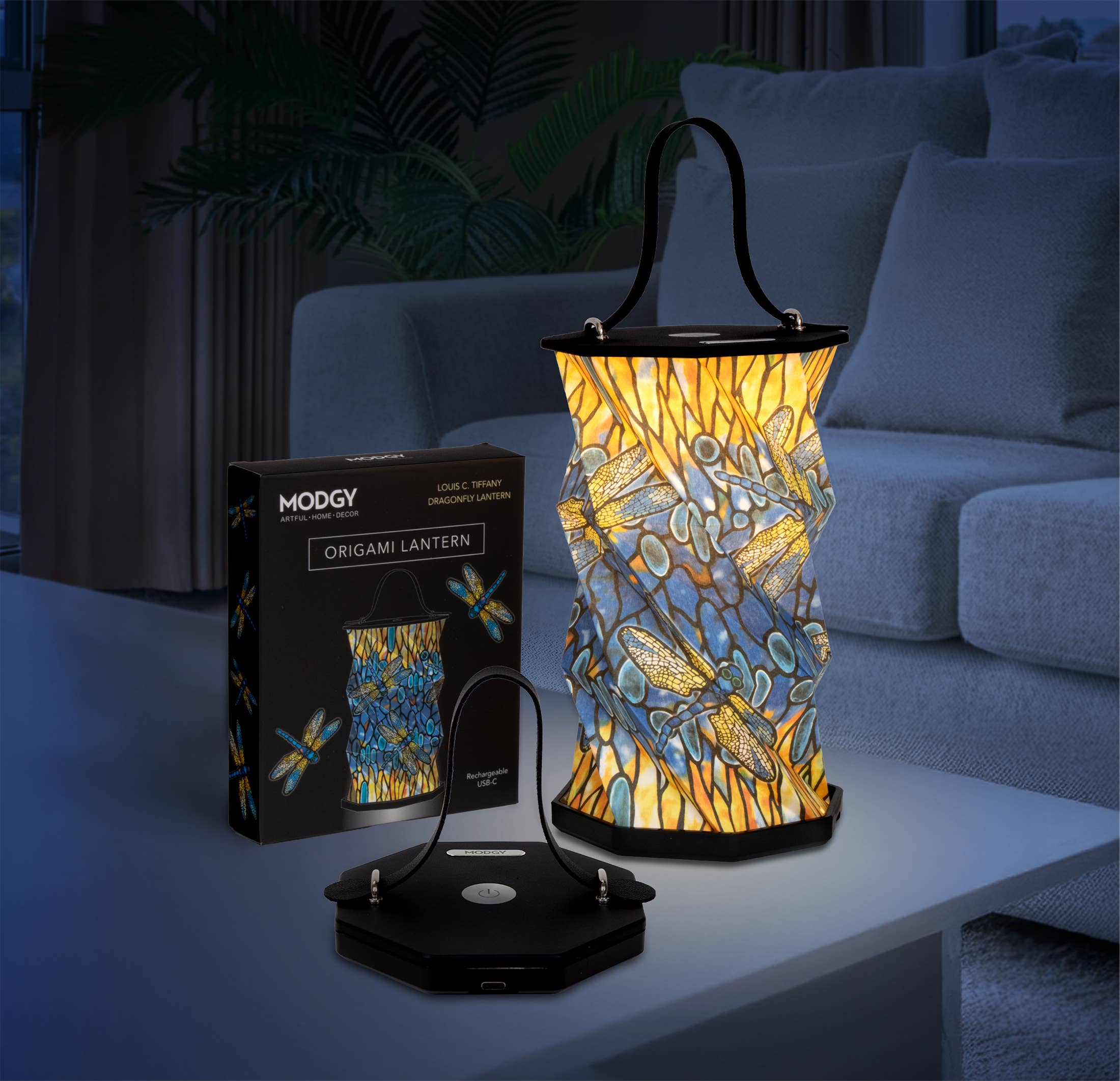 Modgy Louis C. Tiffany Dragonfly Origami Lantern