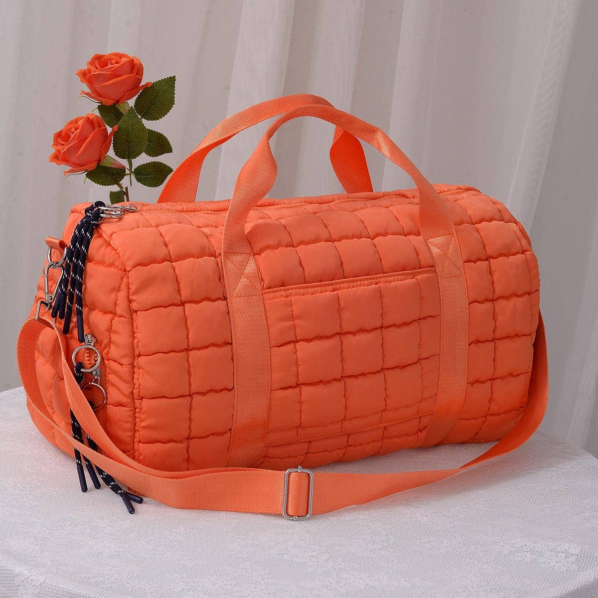 Mimi Quilted Puffer Weekender/Duffel Bag: Bubblegum